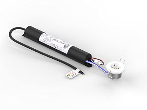 shopVG Spot LED Unterputz Deckenmontage LED Notleuchte Notbeleuchtung Exit Notausgang Fluchtwegleuchte Notlicht Fluchtweg EXIT Lampe IP20 (Spot LED Akku IP20)