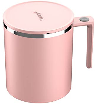 Soi Agitation Tasse, Soi Agitation Café Tasse Magnétique Agitation Tasse Électrique Mélange Tasse Avec Inoxydable Acier Remuer Bar Adapté pour Café/Lait/Chaud Chocolat/Protéine Poudre (Pink-360ML)