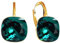 SQUARE Damen Hängend Ohrringe 925 Silber Marken Kristalle Zirkonia - 24 karat Vergoltet Schmuck für Frauen und Mädchen - Hängeohrringe Ideal für Geschenke (Smaragd)