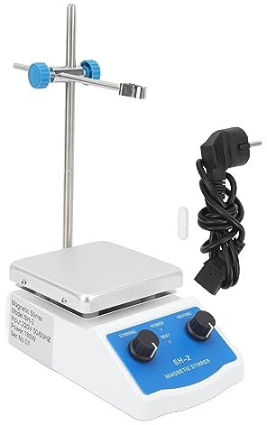 Agitador Magnético Mezclador de Placa Calefactora de 100-1600 RPM con Placa Calefactora de Potencia de Calentamiento de 180 W Agitador Magnético para Soporte de Laboratorio
