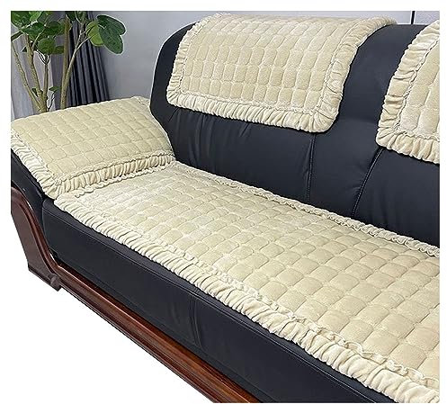 Samt-Sofabezug Ecksofa L Form Sofa Überzug Couchbezug Sofa/Couch Wurfdecke Eckcouch 4/3/2/1 Sitzer Sofaschutz Schonbezug Sofaschoner Sofabezüge Rutschfest Hund Katze ( Color : Light camel , Size : 70x