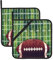 American Football Feld und Ball Quadratisch Isolierte Topfmatte (zweiteiliges Set) Ofen Backen Und Kochen Isolierungsmatte Küchenbedarf
