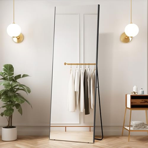 brisafe Specchio A Figura Intera 180 X 60 Cm Specchio Da Parete Nera Specchio Intero Infrangibile E Moderno Specchio Da Terra Da Appoggiare O Appendere Per Soggiorno Per Fitness Bagno Ingresso