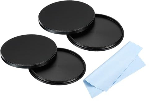 PATIKIL Cache-Objectif de 55 mm, 2 Pièces, Couvercle Universel de Protection Avant en Métal pour Filtre D'Objectif avec Chiffon de Nettoyage pour Appareil Photo