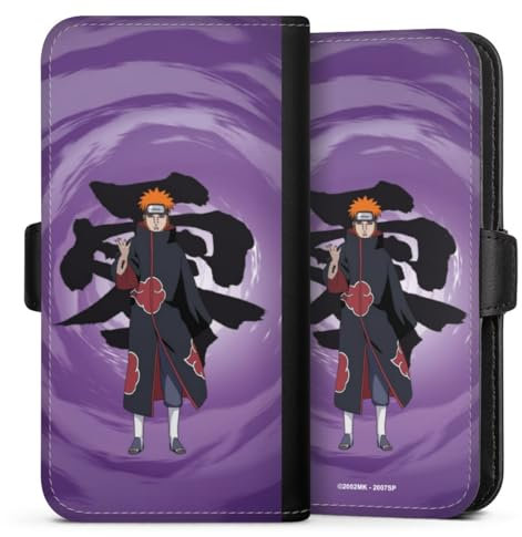DeinDesign Flip Case kompatibel mit Apple iPhone 15 Pro Max Handyhülle aus Kunst Leder schwarz Klapphülle Pain Naruto Shippuden Akatsuki