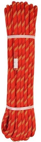 Static Climbing Rope Cord Diameter 8-12mm Length 5-10 Meters High Strength Polypropylene Paracord Climbing Safety Low-stretch Rope Static Rope Rappelling Rope (Color : Diameter 8mm orange, Size : 5