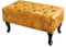 Riess Ambiente Design Fußhocker Chesterfield 80cm senfgelb Samt Knopfheftung Nietenbesatz Hocker Samthocker Sitzhocker Fußstütze Wohnzimmerhocker Ottoman