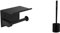 Ibergrif Porte Papier Toilette, Support Papier Toilette Mural, 304 Acier Inoxydable, Installation avec Vis ou 3M Auto-adhésif, Noir & 320 cleangang - Brosse WC Noire