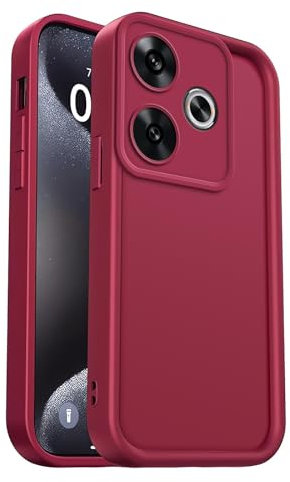 PanXCase Funda para Xiaomi Poco F6 5G / Xiaomi Redmi Turbo 3 - Carcasa Silicona Delgada Suave Ligera Elegante Diseño, Protección Cámara Antichoque Antiarañazos Cover (Vino Tinto)