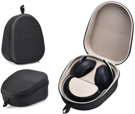 Kopfhörer-Hülle, kompatibel mit PlayStation Pulse Elite für PlayStation 5 Headset, Bluetooth, Over-Ear-Kopfhörer, Hartschalen-Reisetasche mit Kabelaufbewahrung, Schwarz