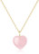 COAI Damen Kristall Halskette mit natürlichem Rosenquarz Herzanhänger und 18K Gold Edelstahlkette