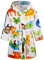 Baogaier Bademantel Kinder Jungen mit Kapuze Flanell, Unisex Morgenmantel Hoodie Roben Weichen Pyjamas Warmen Nachtwäsche Bathrobe Alter 2-3 Jahre,Gr.92-98 Weiß Affe mit Tiermuster