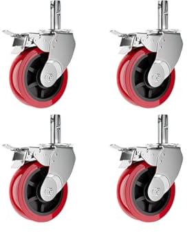 RAABYU Lenkrolle, Industrie-Schwerlastrolle, 6 Zoll, Durchmesser 150 mm, Schaftdurchmesser 3,3 cm, Schaftlänge 8 cm, Nylon und Gerüst für Baustellen, Gerüstschlepper