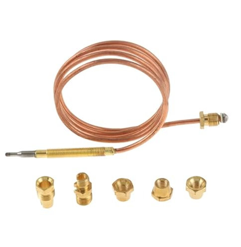 GHJ567RE 5pcs/1kit Universal 60/90cm Gas Thermocouple Valve with Five Fixed Part Gas Appliance for Oven Cooker Hot Water Boiler Replace(90cm)