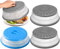 Cubierta de Alimentos de Microondas, 3 Piezas Colador Plegable Tapa para Microondas Plegable con Orificio de Vapor Tapa Microondas Plegable Canasta de Filtro de Frutas Verduras, Gris+Azul