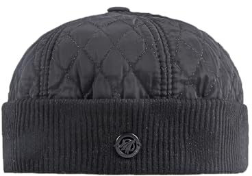 YAMEE Docker Cap Winter Herren Verdickt Wärme,Wintermütze Damen Innenfutter mit Plüsch,Matrosenmütze Herren Faltbar,Beanie Mütze Unisex Winddicht,Hafenmütze Gerollte Manschette Retro