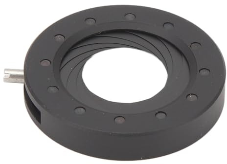 Adjustable Iris Aperture Diaphragm, 1.2-18mm Lens Adapter with 12 Blades for Camera and Scope, Made of Aluminium Alloy