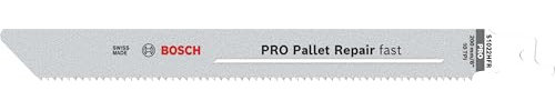 Bosch 5 hojas de sierra sable PRO Pallet S1022HFR Reparación Fast (para acero, madera con clavos, longitud 200 mm, accesorio profesional de sierra sable)
