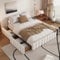 SOFTWEARY Futonbett mit Lattenrost und Schubladen, Doppelbett ohne Kopfteil, Jugendbett, Bezug aus Samt (beige, 140x200 cm)