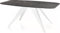 WFL GROUP Ausziehbarer Esstisch im Loft-Stil - Industrieller Tisch mit weißen Metallbeinen - Modernes Design für Wohnzimmer - 180 cm ausziehbar auf 220 cm - Schwarzes Marmor