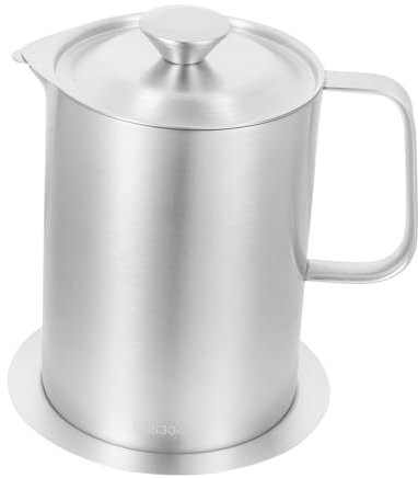 COLLBATH Aceitera De Acero Inox Con Tapa Capacidad 1500 Ml Contenedor Hermético Utensilios De Cocina
