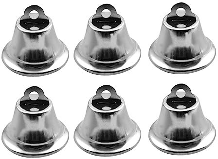 CAXUSD Weihnachten Mottoparty Metallglöckchen 10 Stück 2,1cm Silber