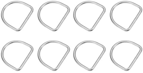 PATIKIL 2,4 Metall D-Ringe, 8 Stück 304 Edelstahl D-Ring Geschweißte Solide Dee Ringe DIY Zubehör für Gürtel Nähen Hundehalsbänder Gurtbänder, 5x50mm