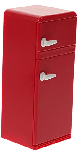 Mini Refrigerador De Juguete para Casa De MuñEcas, Accesorios De Cocina, DecoracióN De Miniaturas, Rojo, 4.5 X 4 X 11 Cm, PláStico, Ideal para NiñOs Y Niñas, Fomenta La ImaginacióN Y El Juego En Fami