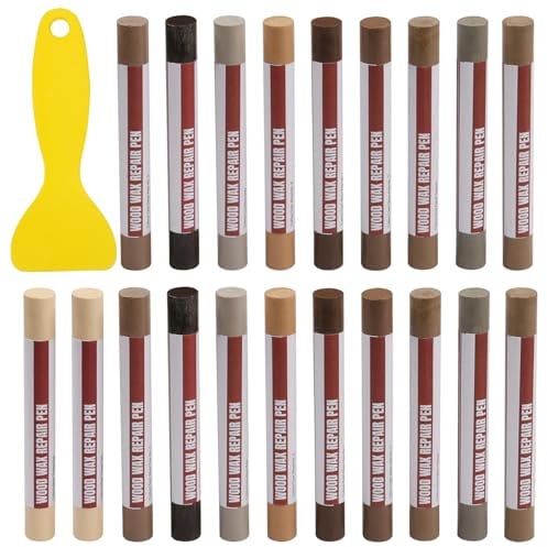 YIEMI Wood Filler Stick, 20 Farben Holzreparaturstifte, Holzmöbelmarker | für die Reparatur von Holzböden, Schränken und Brettern(Technicolor-Reihe)