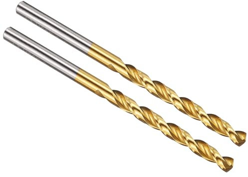 PATIKIL 4mm Drill Bit, M42 8% Cobalt High-Speed Steel Jobber Straight Shank 135° Titanium Nitride (TiN) Coated for Hard Metal Stainless Steel - 2 Pack