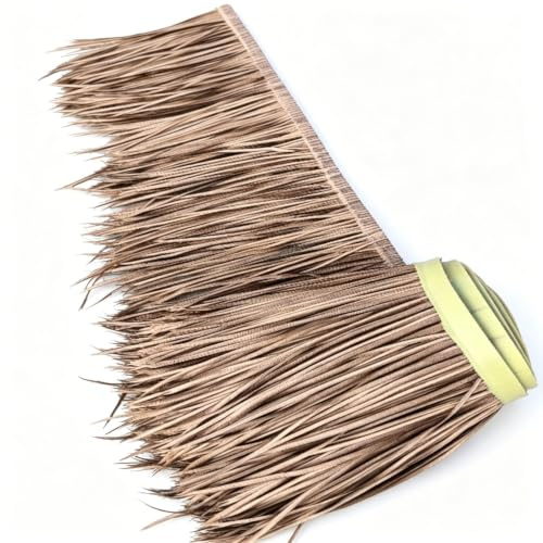Matériaux de chaume de toiture de paille Tiki Toit de chaume de palmier Feuilles de chaume artificielles Décorations de fête Toit de Jardin Tiki Bar(Size:2m/6.5ft,gris)