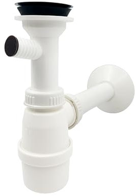 Siphon Kunststoff mit Waschmaschinen o. Geschirrspüler Anschluss Abflussrohr