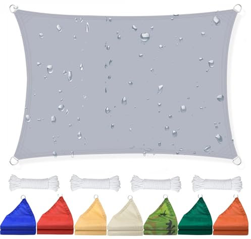 ZHJSHOU Toldo Vela Rectangular Impermeable 1mx1m con Anillas D – 95% Protección UV para Terraza, Jardín y Balcón,180g/m² Velas de Sombra Exterior Resistentes al Agua con Cuerdas