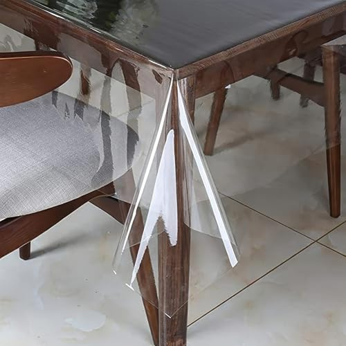 hometrixx Mantel Rectangular de PVC, Cubierta de Mesa Transparente de Vinilo Impermeable, Resistente al Aceite y a Prueba de derrames, fácil de Limpiar, 153 x 213 cm