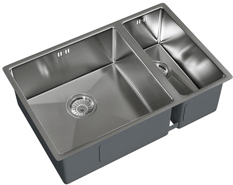 Flode 1.5 Bowl 670x440mm Undermount Kitchen Sink & Waste Kit – Brushed Stainless Steel 205mm Deep 90mm Waste Included