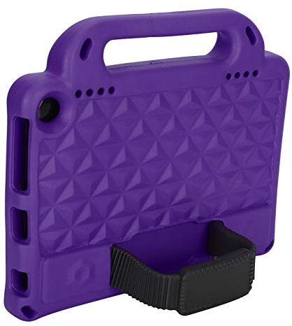 Dioche Protective Sleeve EVA Tablet Case for HD 8 & 8 Plus - Shockproof Protective Sleeve with Stand & Detachable Strap for Kids - Safe EVA Material (Purple)