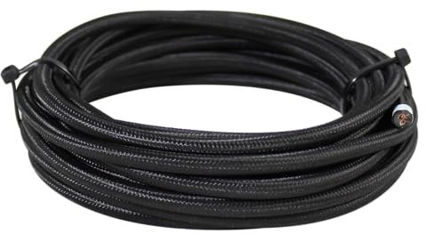 Elektrisches Kabel mit Abdeckung Textil, 2 x 0 75 mm², 5 Meter, Schwarz, 1