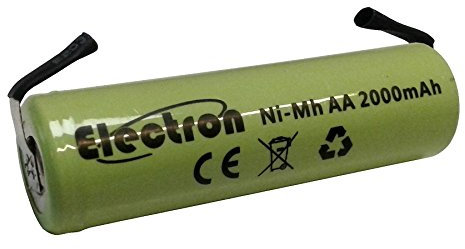 Electron - Batterie rechargeable de type AA, avec patte à souder pour pack de batteries, Ni-Mh - Tension : 1,2 V - Capacité : 2 000 mAh