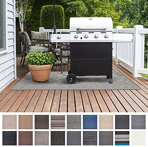 Floordirekt Grillmatte Bodenschutz Grillteppich, Grillunterlage, Grillschutzmatte für Gasgrill & Holzkohlegrill für Outdoor und Garten - 90 x 180 cm Matera