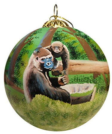 Art Studio Company Geblasenes Glas Weihnachtsschmuck | Gorilla | inklusive Geschenkbox