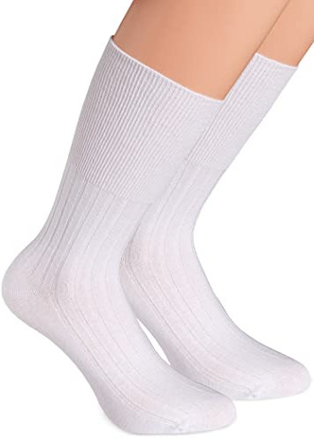 alber's SANITARIO - Multipack 5 Paires | Chaussettes en Coton pour Homme | Ultra Confortables | Sans Élastique | Blanc | 39-42