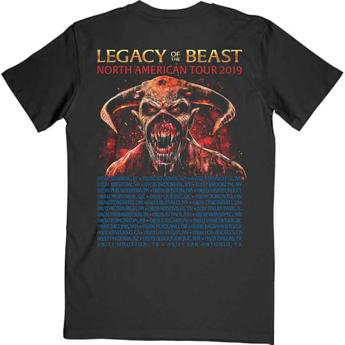 Iron Maiden Two Minutes to Midnight Legacy of The Beast American Tour 2019 T-Shirt - Multicolour - Large