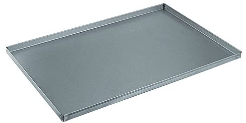 G.T. INOX TEGLIA Rettangolare Professionale 60 X 40 Bordo Dritto Altezza 2 CM Lega ALLUMINATA