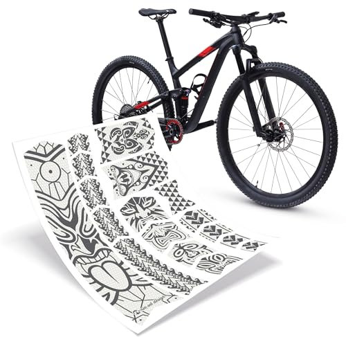 Riesel Design® Frame:Tape 3000 Fahrrad Rahmenschutz - Stylische Fahrrad Schutzfolie/Selbstklebende Fahrradschutzfolien/MTB Rahmenschutzfolie als Kratzschutz (Maori Grey)