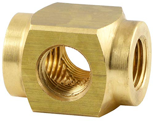Fittingteile - Kreuz-Verteilerblock 3-fach / 4-fach Messing Innengewinde Druckluft Wasser Gewindefittinge (Ausführung: 4-fach/Gewinde: G 1/4)