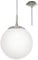 Britalia Satin Nickel & White Opal Glass Globe Shade Modern Pendant Ceiling Light | 20cm Diameter | 1 x ES E27 Lamp Bulb Required (Not Included) | 240 Volts