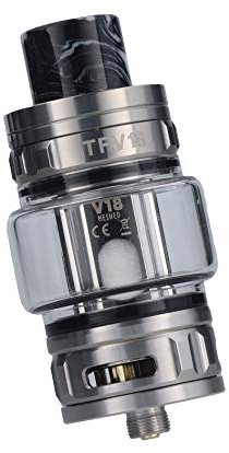 Smok TFV18 Tank Clearomizer, 7,5ml, Top-Filling, Subohm-fähig, Smok Verdampfer für E Zigarette - Farbe: silber