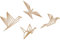 Happenings Wandkunst Dekoration Holz fliegende Vögel (37x13cm, 32x28cm, 24x22cm, 31x18cm) 3D Bild einfach zu setzen schöne moderne Landschaft (Nuss)