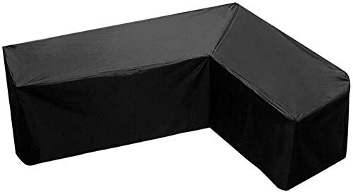 JQDZX Abdeckung für Gartenmöbel, L-Form Sofa Möbelsets Schutzhülle Abdeckplane mit Zugkordel, Staubdicht, UV-Beständiges, Schutz vor Staub, Für Outdoor Patio Garten Eckbank (215 * 215 * 67 * 80cm)