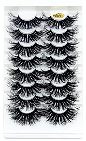 Lot de 8 paires de faux cils étanches 25 mm